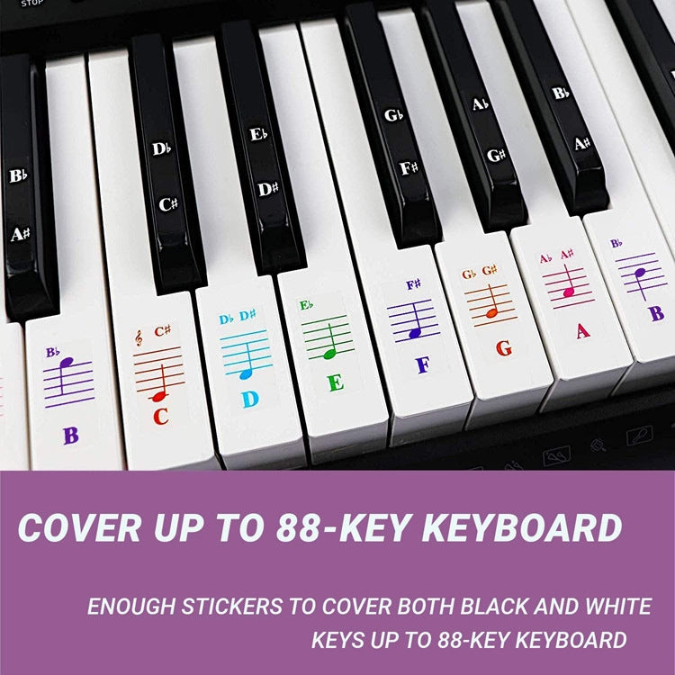 QT-0302 5PCS Children Piano Keyboard Color Stickers Musical Instrument Accessories - Keyboard Instruments by PMC TechLife | Online Shopping South Africa | PMC TechLife