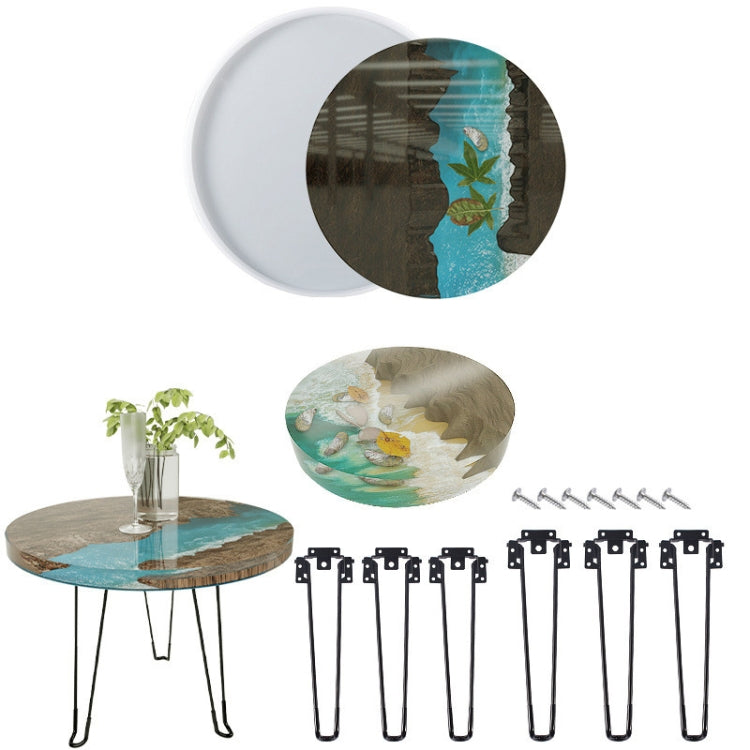 DIY Crystal Drip Rubber Round Table Mold Quicksand Table Silicone Mold Table Legs High 42cmx3 - Arts & Crafts by PMC TechLife | Online Shopping South Africa | PMC TechLife | Buy Now Pay Later Mobicred