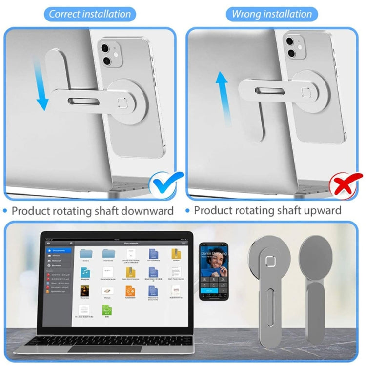 Laptop Phone Expansion Bracket Aluminum Magnetic Phone Stand(Blue) - Laptop Stand by PMC Jewellery | Online Shopping South Africa | PMC Jewellery | Buy Now Pay Later Mobicred