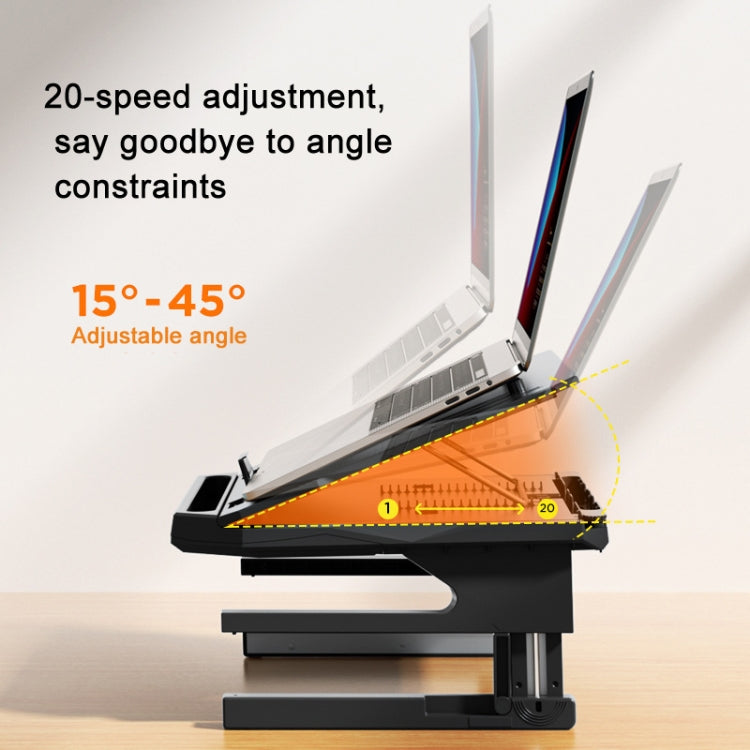 Double Layer Foldable Lift Laptop Stand  Aluminum Computer Heightening Bracket(Black) - Laptop Stand by PMC Jewellery | Online Shopping South Africa | PMC Jewellery | Buy Now Pay Later Mobicred