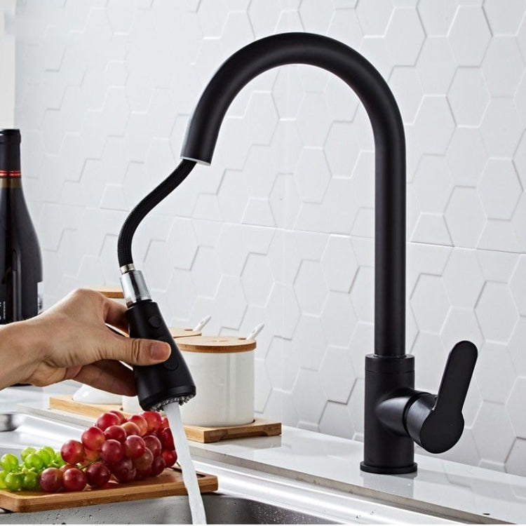 Kitchen Pull-out Faucet Stainless Steel Sink Telescopic Universal Faucet,Spec: CLH002 Black - Faucets & Accessories by PMC TechLife | Online Shopping South Africa | PMC TechLife
