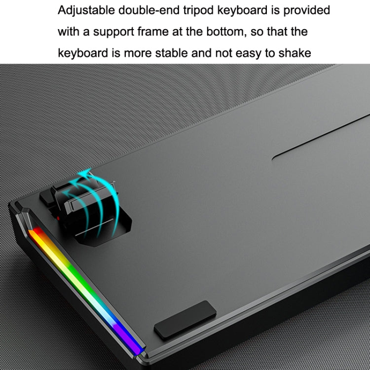 LEAVEN K620 61 Keys Hot Plug-in Glowing Game Wired Mechanical Keyboard, Cable Length: 1.8m, Color: Black White Green Shaft - free shipping - PMC Jewellery - Order now!