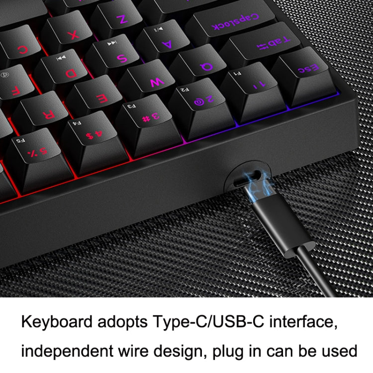 LEAVEN K620 61 Keys Hot Plug-in Glowing Game Wired Mechanical Keyboard, Cable Length: 1.8m, Color: White Black Green Shaft - free shipping - PMC Jewellery - Order now!
