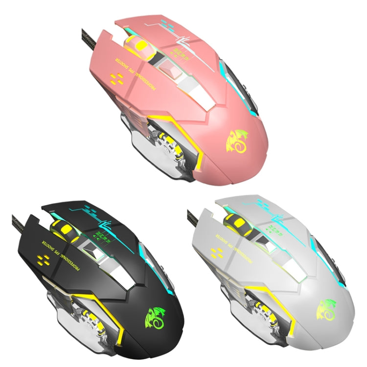 LEAVEN X6 6 Keys Game Computer Ergonomic Wired Mouse, Cable Length: 1.42m(Pink) - free shipping - PMC Jewellery - Order now!