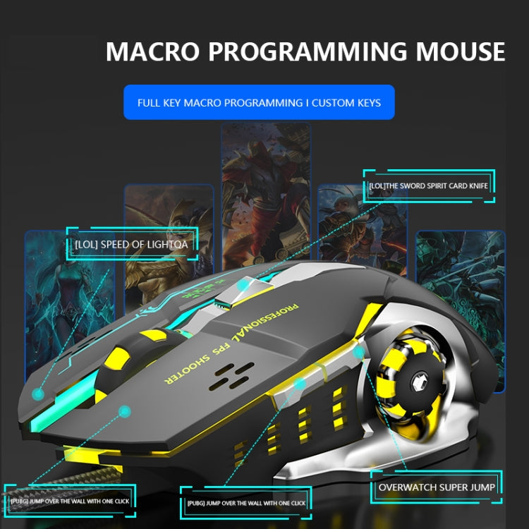 LEAVEN X6 6 Keys Game Computer Ergonomic Wired Mouse, Cable Length: 1.42m(Pink) - free shipping - PMC Jewellery - Order now!