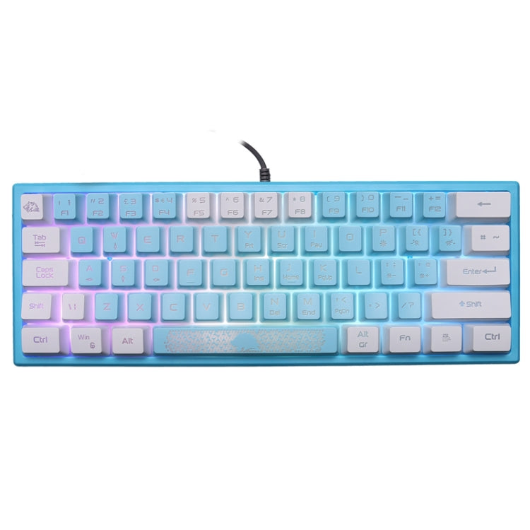 ZIYOULANG K61 62 Keys Game RGB Lighting Notebook Wired Keyboard, Cable Length: 1.5m(Blue White) - free shipping - PMC Jewellery - Order now!