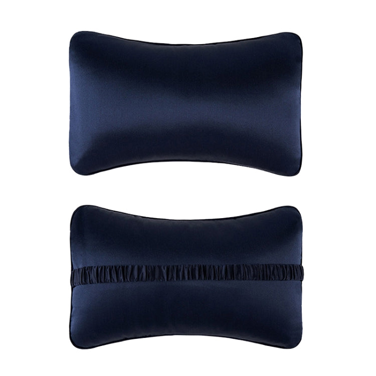 TZ19 Silk Car Head Pillow Car Memory Foam Comfort Lumbar Support(Navy) - Seat Accessories by PMC TechLife | Online Shopping South Africa | PMC TechLife | Buy Now Pay Later Mobicred