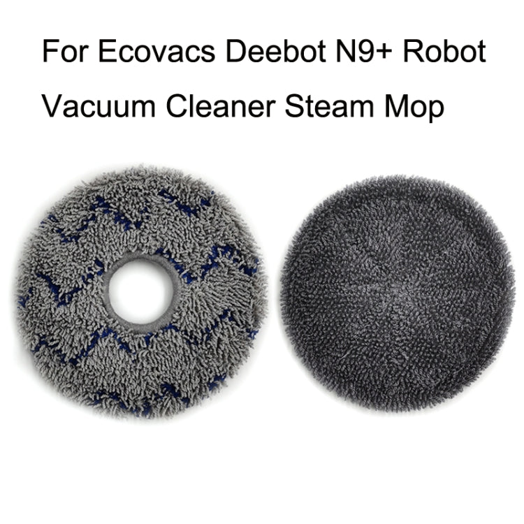 For Ecovacs Deebot N9+ 2pcs Robot Vacuum Cleaner Steam Mop Cloth(Full Hair Ash) - For ECOVACS Accessories by PMc TechLife | Online Shopping South Africa | PMc TechLife | Buy Now Pay Later Mobicred