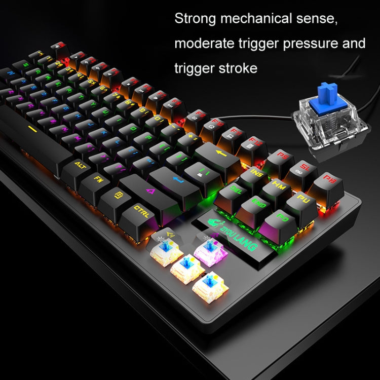 ZIYOULANG K2 87 Keys Office Laptop Punk Glowing Mechanical Wired Keyboard, Cable Length: 1.5m, Color: Black - free shipping - PMC Jewellery - Order now!