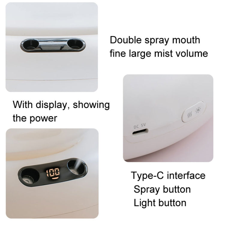 Rechargeable Moutain View Double Spray Aromatherapy Difusor Humidifier With Colorful Light(White) - free shipping - PMC TechLife - Order now!
