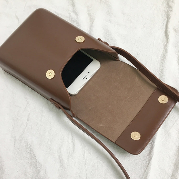 Fashion Versatile Vertical Models Single Shoulder Crossbody Mobile Phone Bag, Color: Apricot - Single-shoulder Bags by PMC TechLife | Online Shopping South Africa | PMC TechLife | Buy Now Pay Later Mobicred