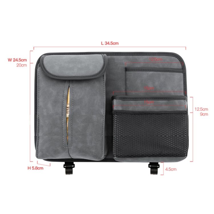 DE RAN FU Flip Fur Car Seat BackTissue Box Storage Hanging Bag With Hook(Brown) - Tissue Boxes by PMC TechLife | Online Shopping South Africa | PMC TechLife | Buy Now Pay Later Mobicred