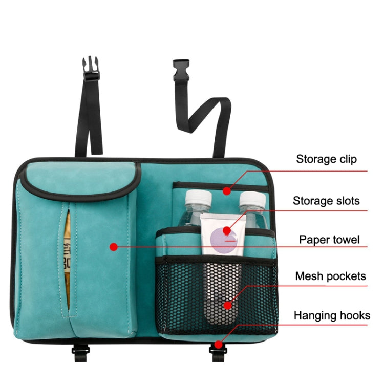 DE RAN FU Flip Fur Car Seat BackTissue Box Storage Hanging Bag With Hook(Blue) - Tissue Boxes by PMC TechLife | Online Shopping South Africa | PMC TechLife | Buy Now Pay Later Mobicred