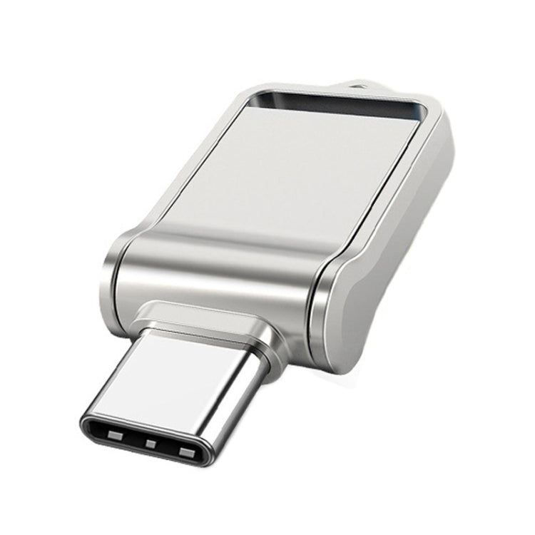 32GB USB 2.0 + Type-C/USB-C High Speed Mini Computer and Phone Dual-purpose Rotary U Disk(Silver) - USB Flash Drives by PMC TechLife | Online Shopping South Africa | PMC TechLife | Buy Now Pay Later Mobicred