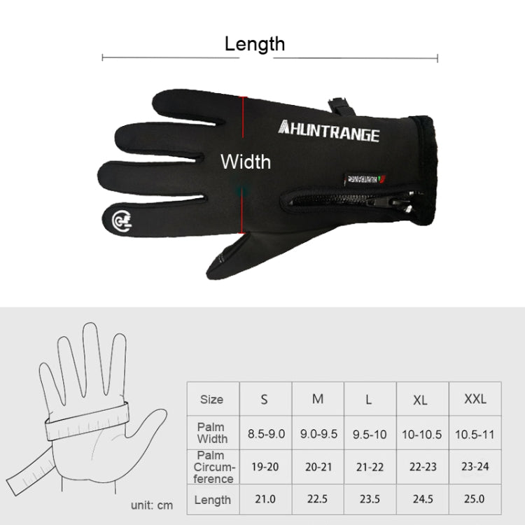 HUNTRANGE A022 Outdoor Waterproof Touch Screen Riding Keep Warm Gloves, Size: XXL(Black) - Cycling Gloves by HUNTRANGE | Online Shopping South Africa | PMC TechLife | Buy Now Pay Later Mobicred
