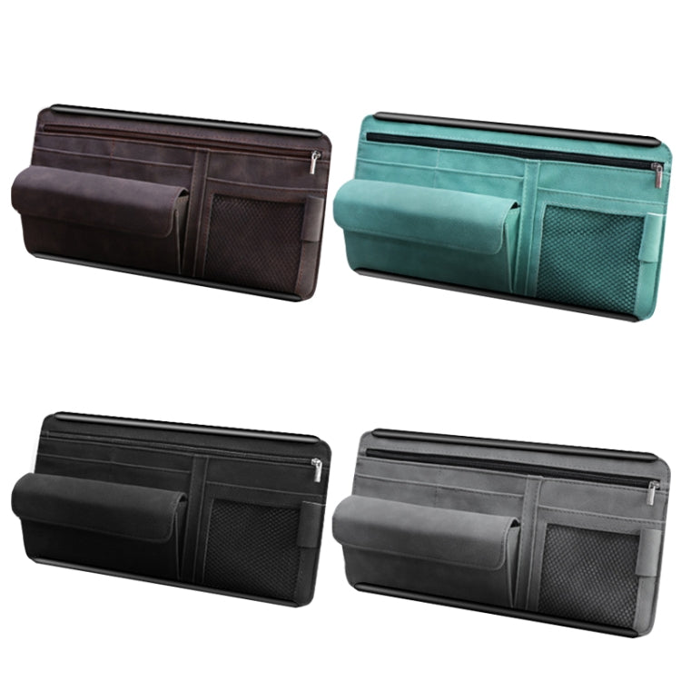 DE RAN FU Car Shade Glasses Box Storage Bag Car Flip Fur Glue Box Zipper Card Bag(Brown) - Stowing Tidying by DE RAN FU | Online Shopping South Africa | PMC TechLife | Buy Now Pay Later Mobicred