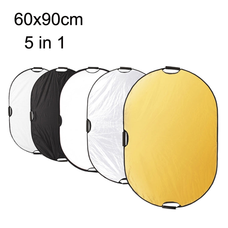 Selens  5 In 1 (Gold / Silver  / White / Black / Soft Light) Folding Reflector Board, Size: 60x90cm - free shipping - PMC TechLife - Order now!