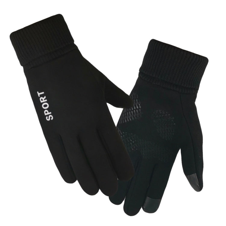 Q35 Suede Men Warm Gloves Touch Screen Sports Cycling Gloves, Size: One Size(Black) - Cycling Gloves by PMC TechLife | Online Shopping South Africa | PMC TechLife | Buy Now Pay Later Mobicred