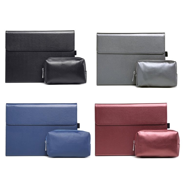 For Microsoft Surface Pro 9 Tablet Protective Case Holder(Microfiber Lambskin Texture Black Case + Power Supply Bag) - Others by PMC Jewellery | Online Shopping South Africa | PMC Jewellery | Buy Now Pay Later Mobicred