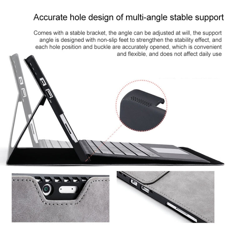 For Microsoft Surface Pro 9 Tablet Protective Case Holder(Microfiber Lambskin Texture Gray Case) - Others by PMC Jewellery | Online Shopping South Africa | PMC Jewellery | Buy Now Pay Later Mobicred