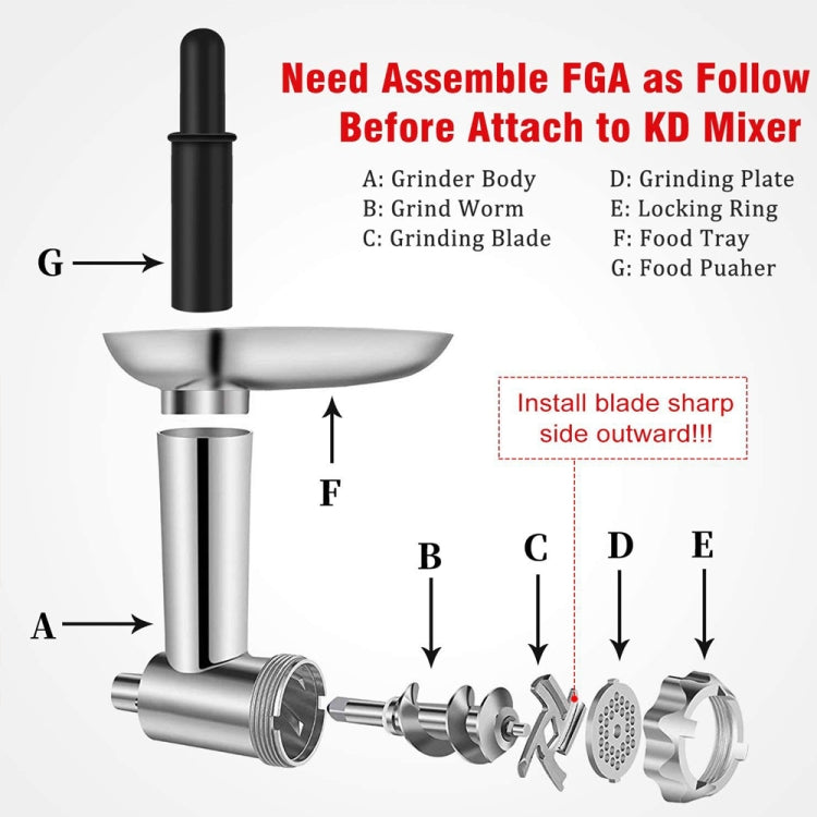 KA-09 For KitchenAid Minced Meat Head Minced Meat And Noodle Machine General Accessories(As Sohow) - Kitchen Machine Accessories & Parts by PMC TechLife | Online Shopping South Africa | PMC TechLife | Buy Now Pay Later Mobicred