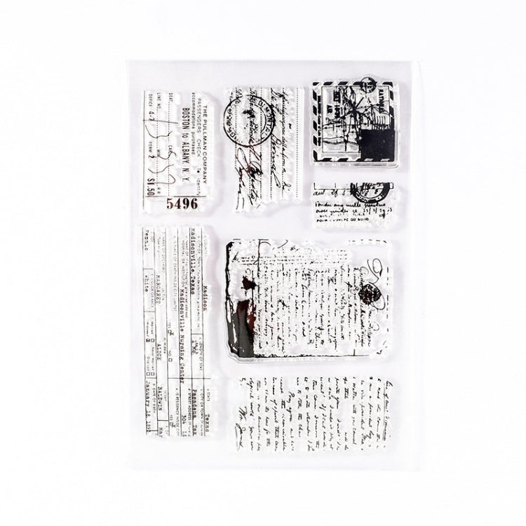 5 PCS Vintage Botanical Arrangement Handbook Clear Silicone Stamp(Vintage English) - Handbook Decorative Stickers by PMC TechLife | Online Shopping South Africa | PMC TechLife