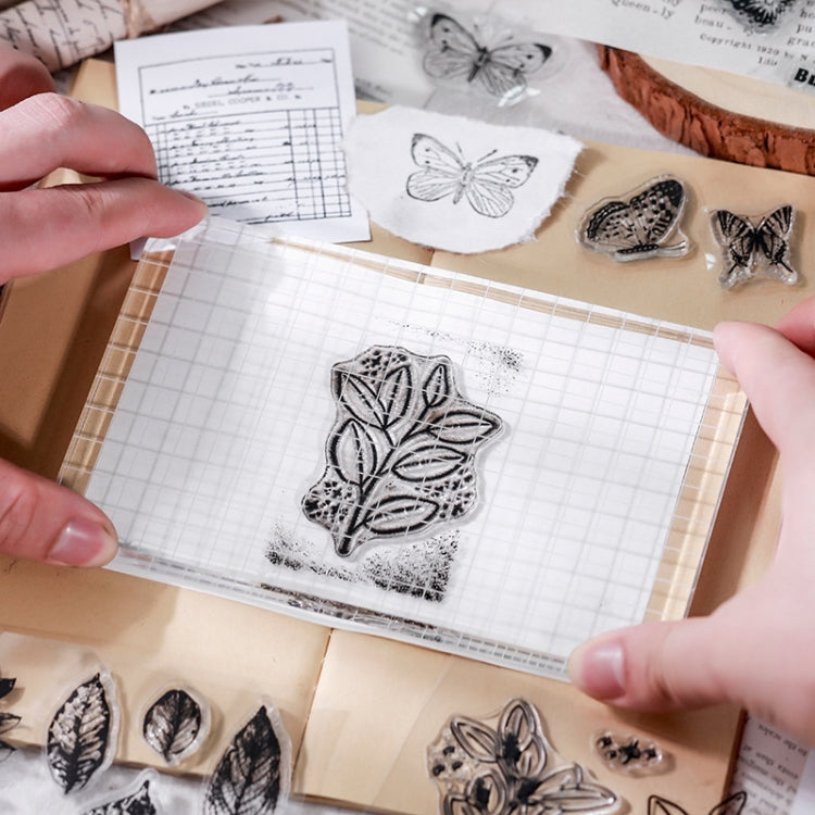 5 PCS Vintage Botanical Arrangement Handbook Clear Silicone Stamp(Butterfly) - free shipping - PMC TechLife - Order now!