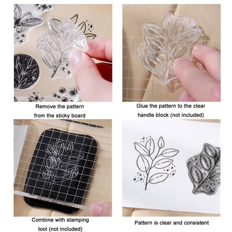 5 PCS Vintage Botanical Arrangement Handbook Clear Silicone Stamp(Vintage English) - Handbook Decorative Stickers by PMC TechLife | Online Shopping South Africa | PMC TechLife