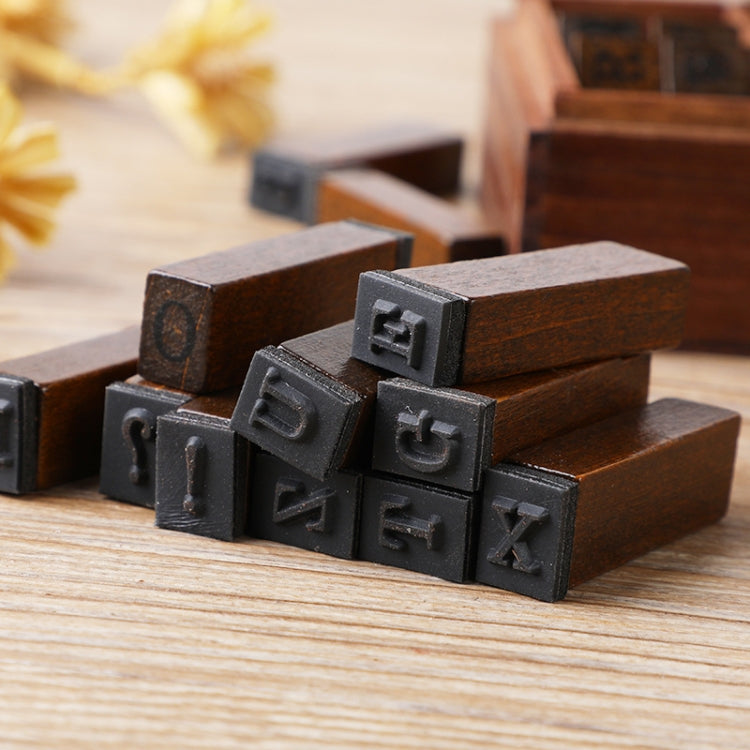 E13 28PCS/Set Vintage Wooden Alphabet and Number Diary Handbook DIY Stamps(Regular Capital) - Handbook Decorative Stickers by PMC TechLife | Online Shopping South Africa | PMC TechLife