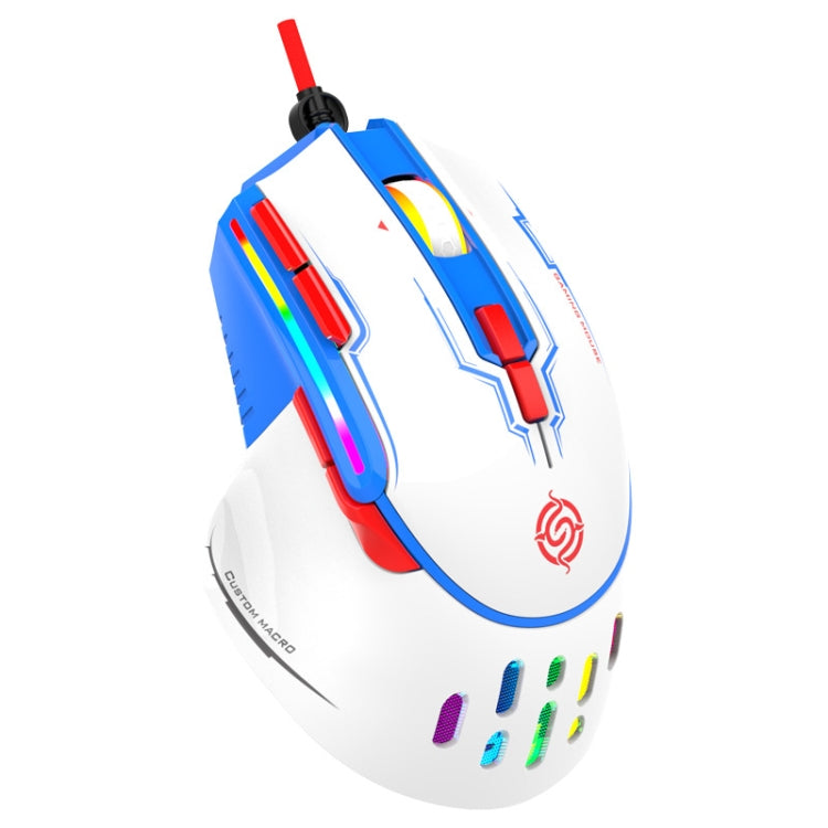 K-Snake Q15 9 Keys RGB Light Effect Wired Mechanical Mouse, Cable Length: 1.5m(White) - free shipping - PMC Jewellery - Order now!