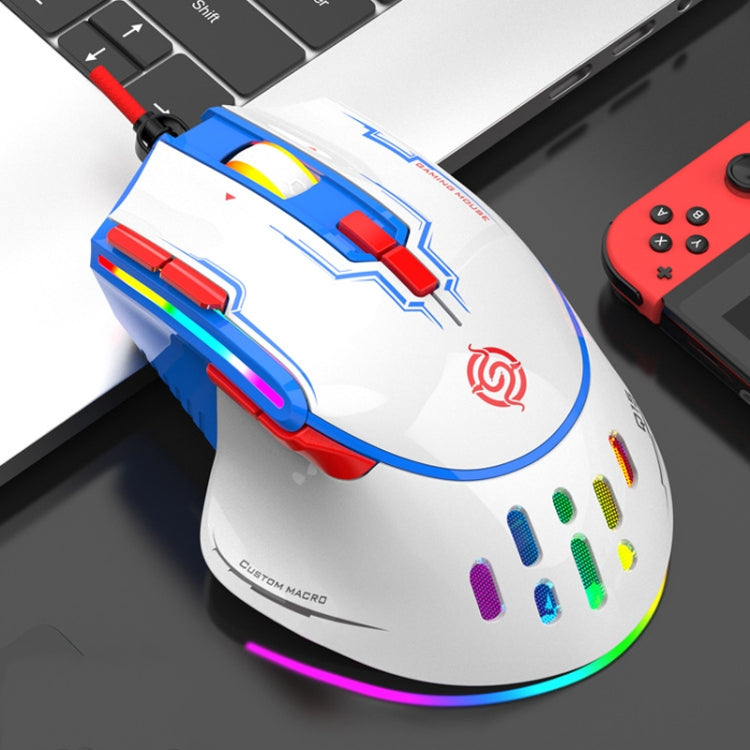K-Snake Q15 9 Keys RGB Light Effect Wired Mechanical Mouse, Cable Length: 1.5m(White) - free shipping - PMC Jewellery - Order now!