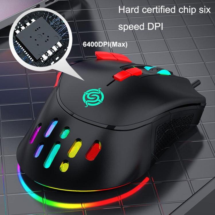 K-Snake Q15 9 Keys RGB Light Effect Wired Mechanical Mouse, Cable Length: 1.5m(White) - free shipping - PMC Jewellery - Order now!