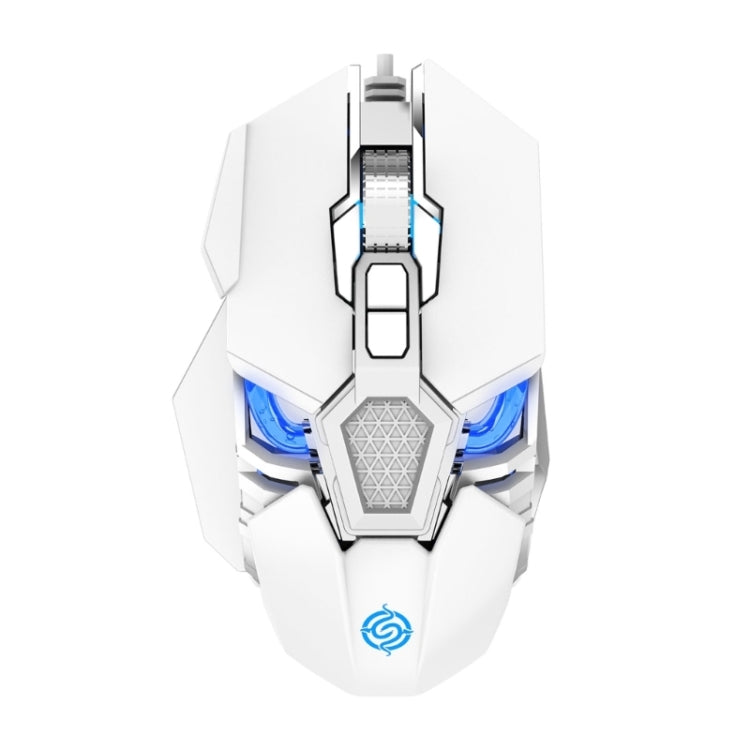 K-Snake Q18 9 Keys 6400DPI Glowing Machine Wired Gaming Mouse, Cable Length: 1.5m(White) - free shipping - PMC Jewellery - Order now!