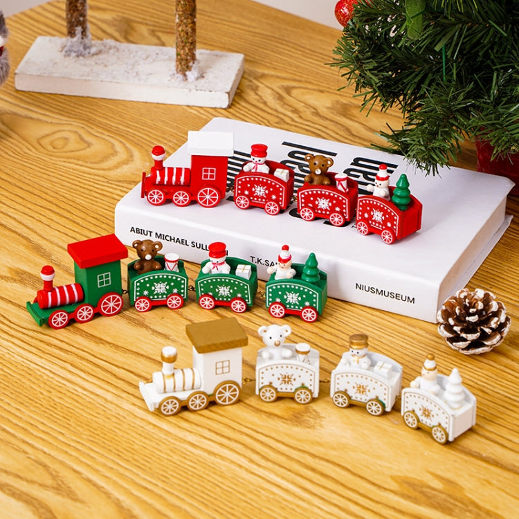 Christmas Decoration Wooden Train Kindergarten Christmas Festival Gift(Red 4 Section) - free shipping - PMC TechLife - Order now!