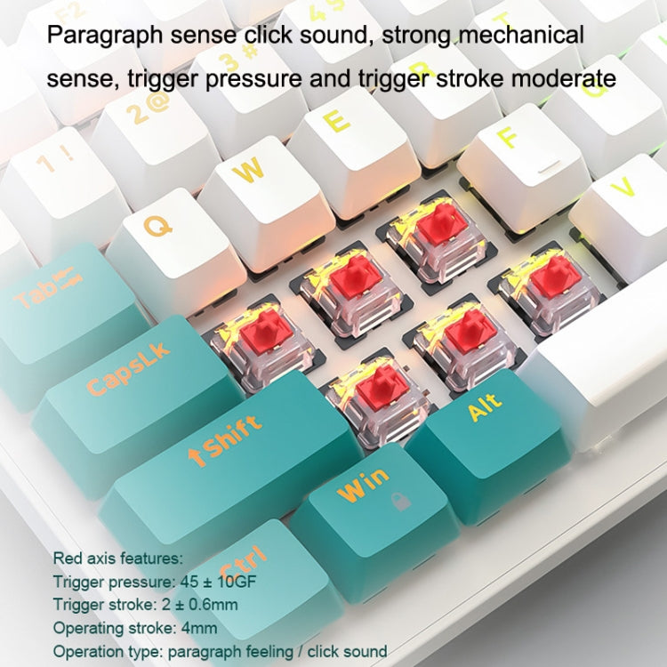 ZIYOU LANG  K3 100 Keys Game Glowing Wired Mechanical Keyboard, Cable Length: 1.5m, Style: Water Green Version Green Axis - free shipping - PMC Jewellery - Order now!