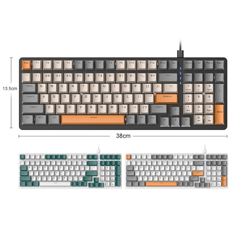 ZIYOU LANG  K3 100 Keys Game Glowing Wired Mechanical Keyboard, Cable Length: 1.5m, Style: Water Green Hot Plug Version Green Axis - free shipping - PMC Jewellery - Order now!