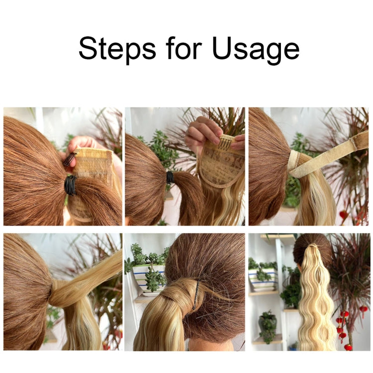 MST08 Adhesive Tie-On Wigs Ponytail Fluffy Long Curly Wigs High-Ponytail(27H613) - free shipping - PMC TechLife - Order now!
