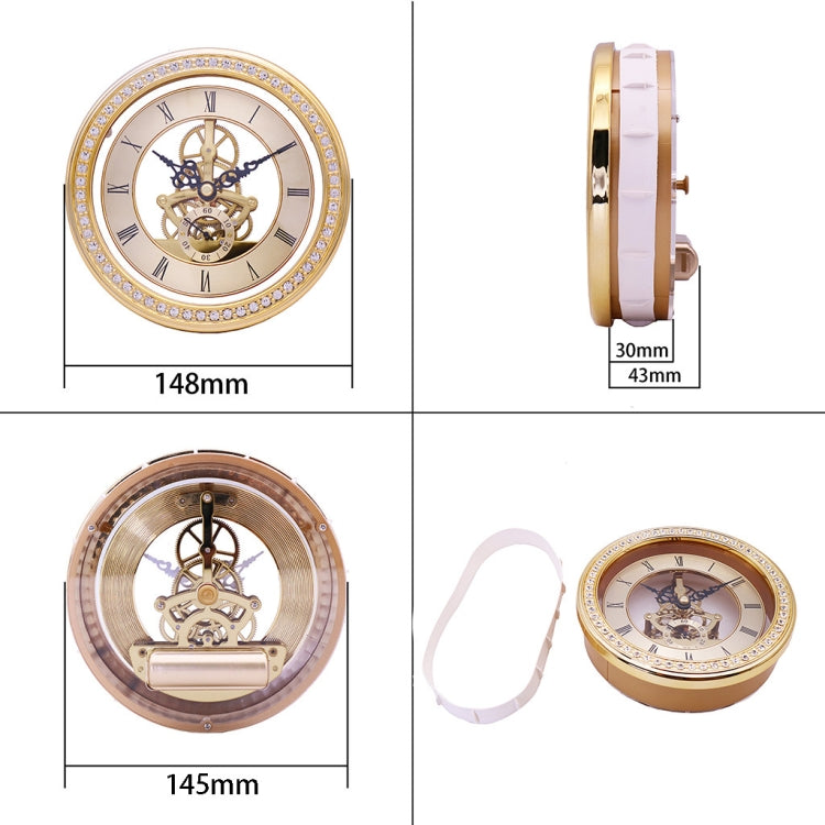 Metal See-through Quartz Clock Gear Clock DIY Accessories 148mm Golden Clock Head - DIY Clocks by PMc TechLife | Online Shopping South Africa | PMc TechLife | Buy Now Pay Later Mobicred