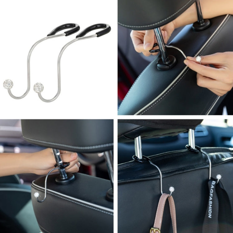 Multifunctional Car Seat Hooks With Diamond Inlay(Black) - Auto Fastener & Clips by PMC TechLife | Online Shopping South Africa | PMC TechLife | Buy Now Pay Later Mobicred