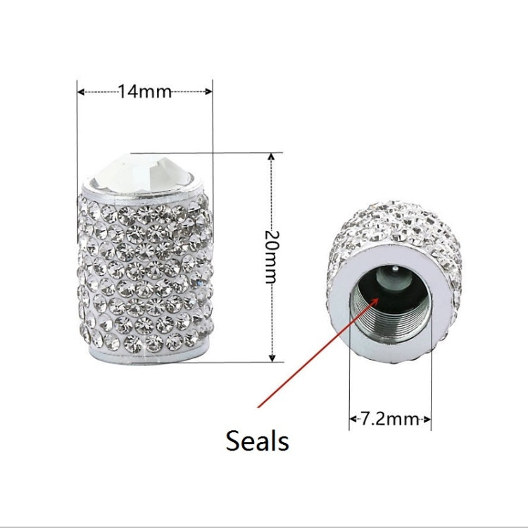 Car Tyre Aluminium Full Diamond Valve Cap With Seal(AB) - Tire Valve Caps by PMC TechLife | Online Shopping South Africa | PMC TechLife | Buy Now Pay Later Mobicred