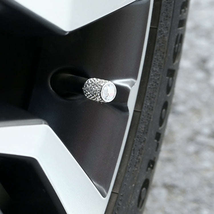 Car Tyre Aluminium Full Diamond Valve Cap With Seal(AB) - Tire Valve Caps by PMC TechLife | Online Shopping South Africa | PMC TechLife | Buy Now Pay Later Mobicred