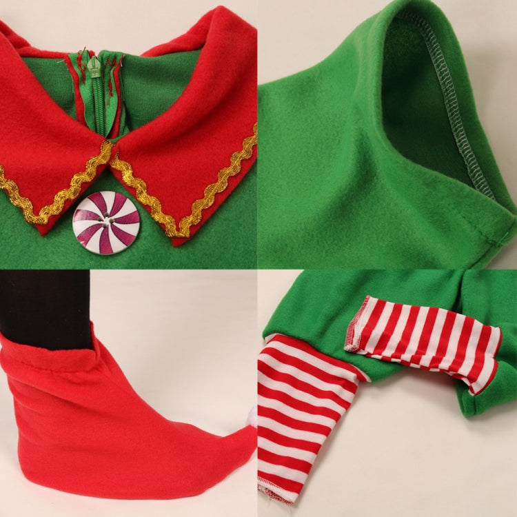 Christmas Green Elf Cosplay Costume Chris Santa Claus Costume Set, Size: 130cm(Female) - Wearable Decoration by PMC TechLife | Online Shopping South Africa | PMC TechLife