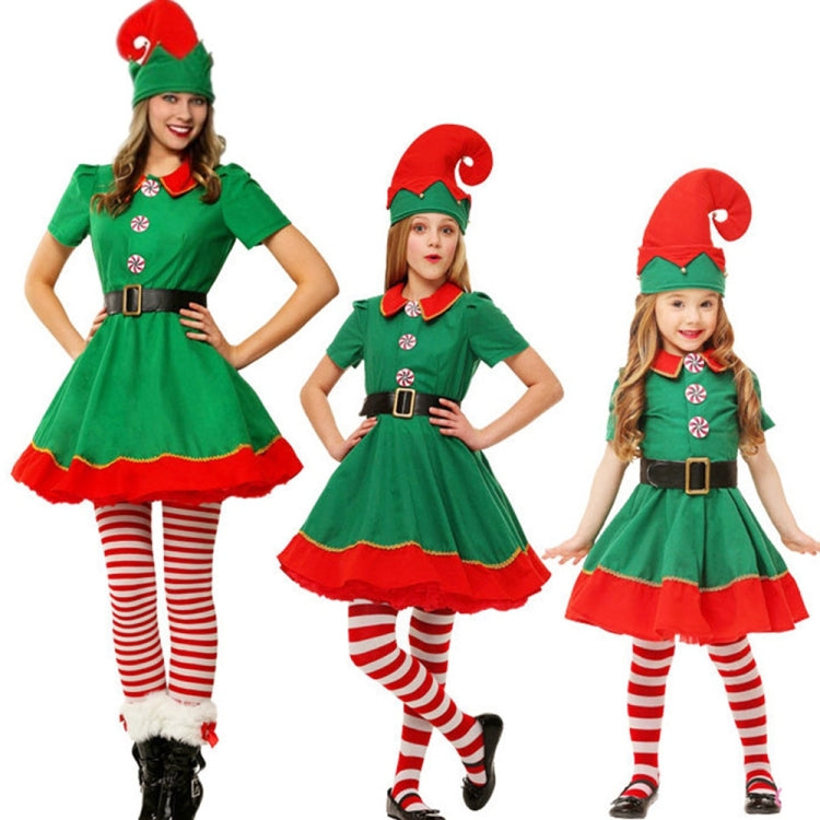 Christmas Green Elf Cosplay Costume Chris Santa Claus Costume Set, Size: 130cm(Female) - Wearable Decoration by PMC TechLife | Online Shopping South Africa | PMC TechLife