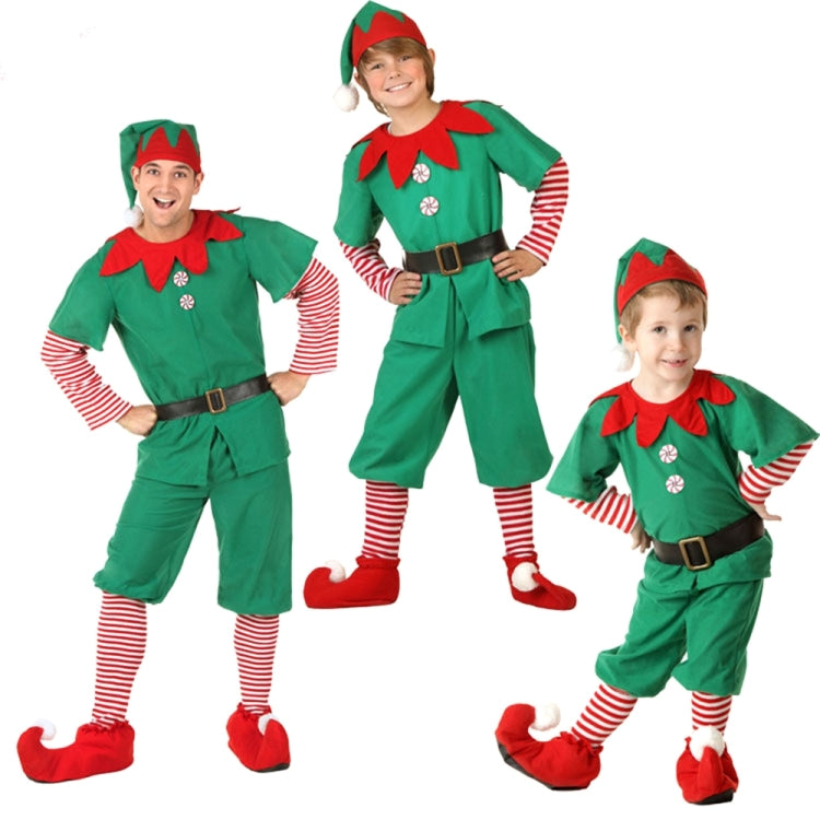 Christmas Green Elf Cosplay Costume Chris Santa Claus Costume Set, Size: 160cm(Male) - Wearable Decoration by PMC TechLife | Online Shopping South Africa | PMC TechLife