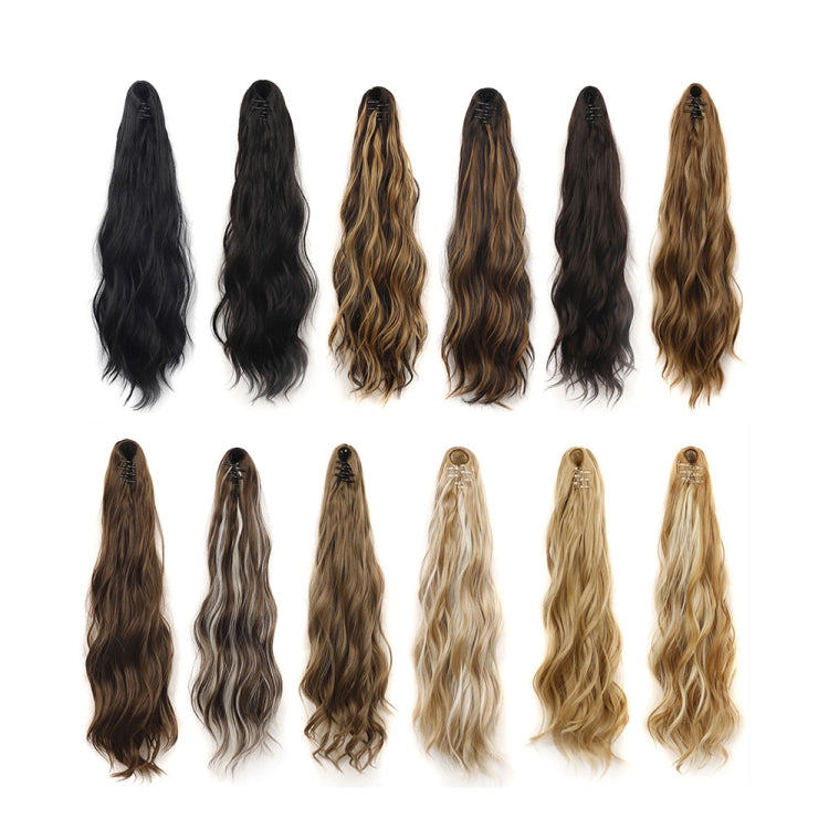 P96 Clip-On Wig Long Ponytail Water Ripple Long Curly Wig(1B) - free shipping - PMC TechLife - Order now!