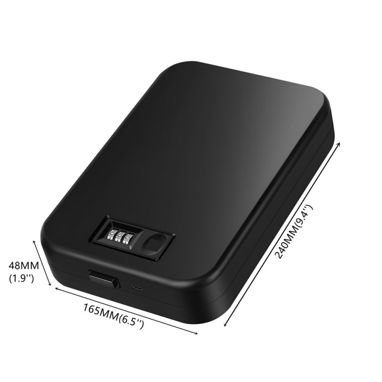 Fingerprint / Password Metal Anti-theft Car Safety Box Valuables Storage Safety Box, Model: OS300FC (Black) - Safety Box by PMC TechLife | Online Shopping South Africa | PMC TechLife