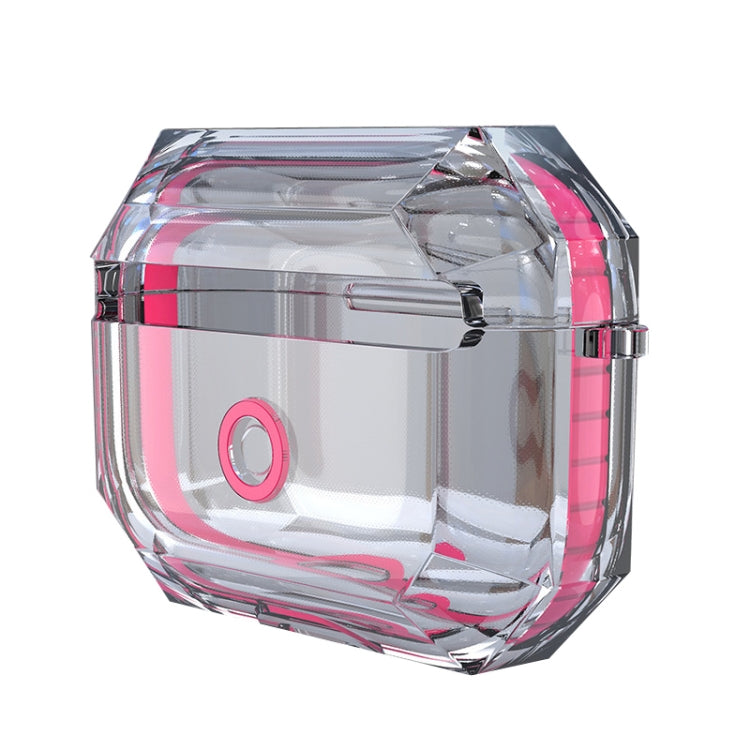 For AirPodS Pro RJT-AP-03 Bluetooth Earphone Transparent Soft Case TPU Protection Cover(Rose Red) - For AirPods Pro by PMC Jewellery | Online Shopping South Africa | PMC Jewellery | Buy Now Pay Later Mobicred