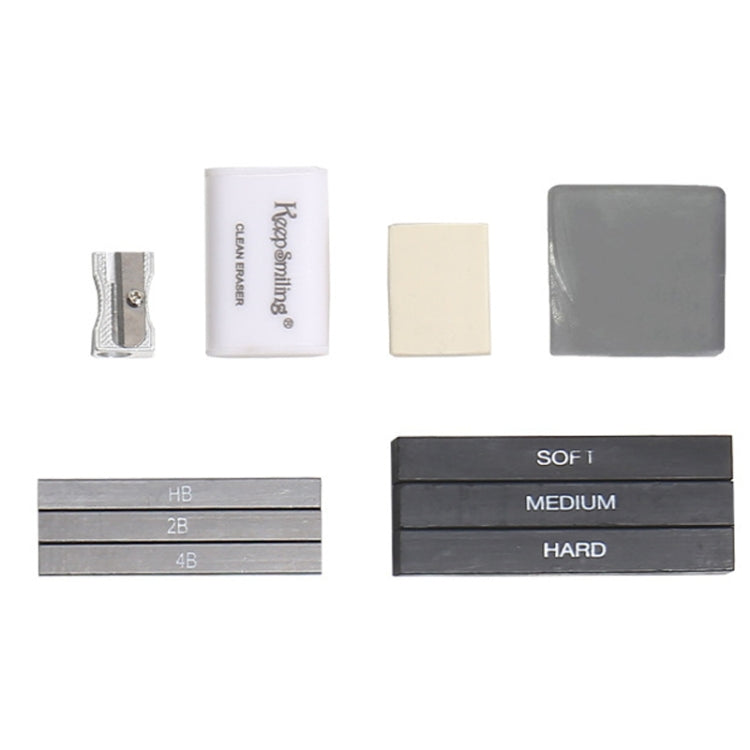 42 In 1 Drawing Painting Sketch Kit with Pencil Erasers Sharpener(Black) - Art Supplies by PMC TechLife | Online Shopping South Africa | PMC TechLife