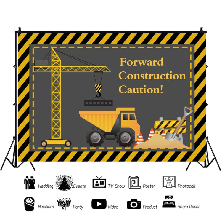 1.5m x 1m  Construction Vehicle Series Happy Birthday Photography Background Cloth(Mdn09841) - Birthday Party by PMC TechLife | Online Shopping South Africa | PMC TechLife