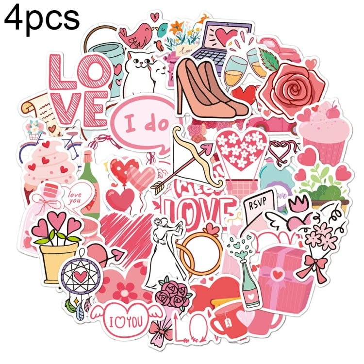 4sets Valentine Day Gifts Decorative Stickers Cartoon Waterproof Water Cup Sticker, Spec: N14 - Handbook Decorative Stickers by PMC TechLife | Online Shopping South Africa | PMC TechLife | Buy Now Pay Later Mobicred